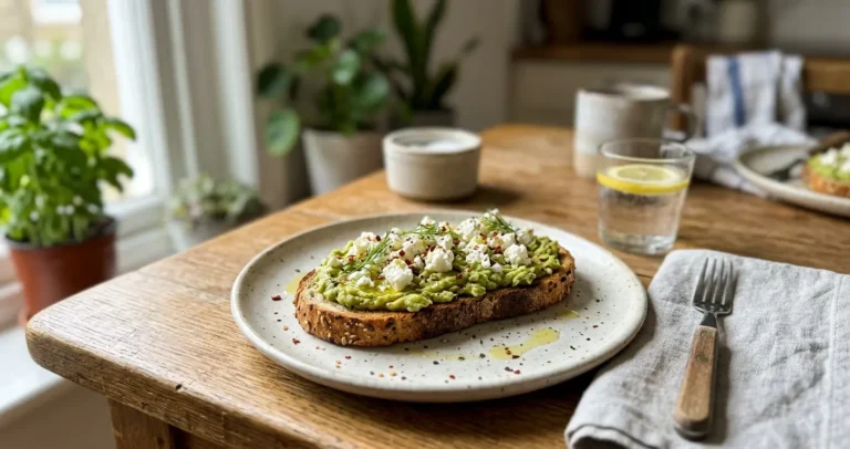 avocado toast with feta
